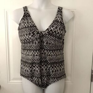 Bleu ice black and white one piece swimsuit